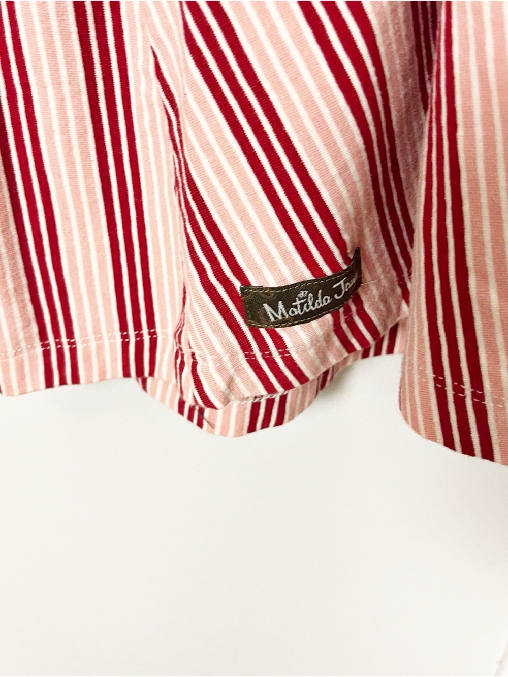 Matilda Jane McIntosh Striped Midi Dress Pink Burgundy Size L - Picture 4 of 5